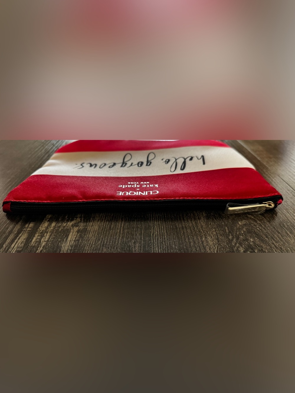 Clinique x Kate Spade Hello Gorgeous Cosmetic Makeup Bag GWP - Picture 8 of 9